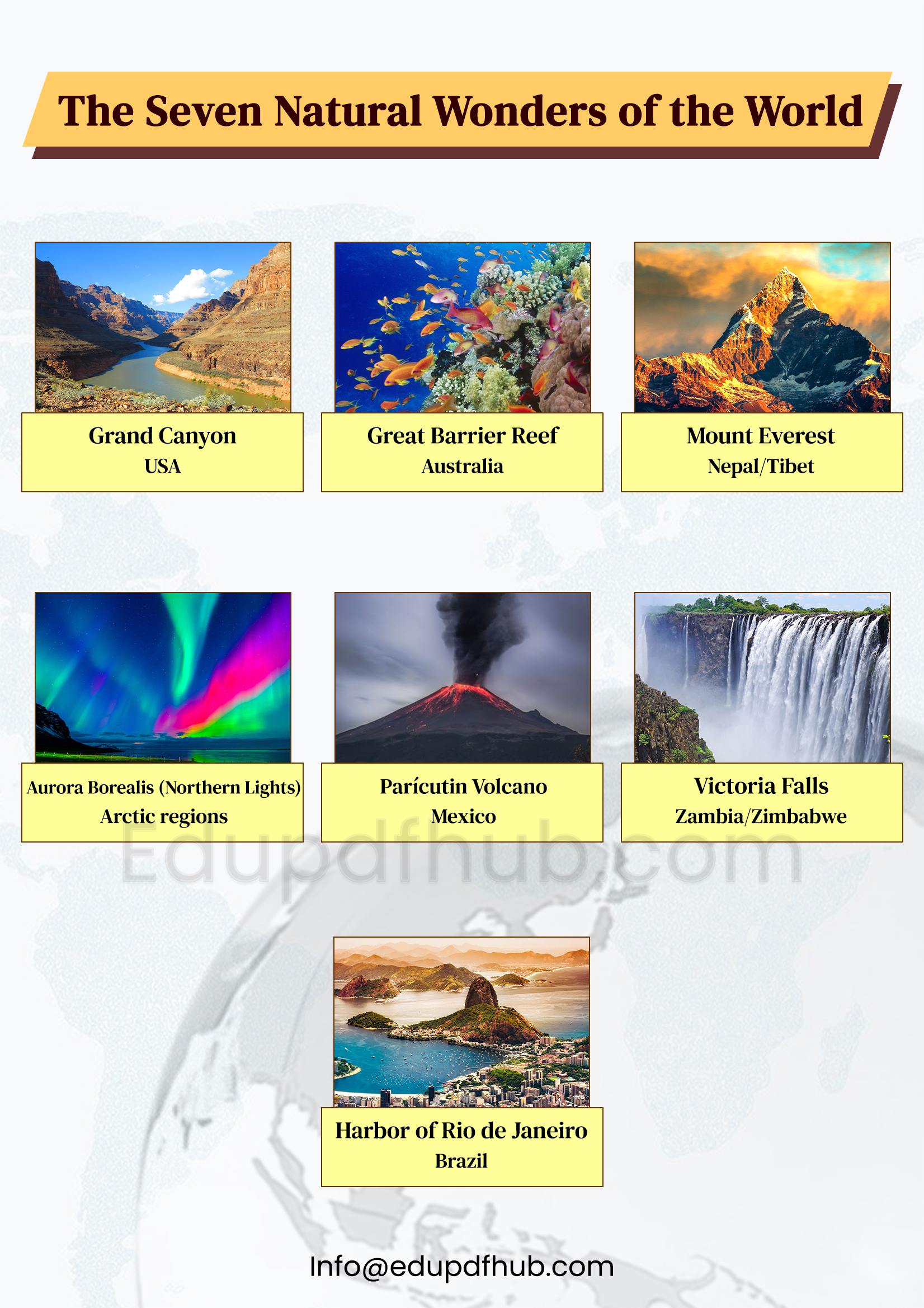 Seven Natural Wonders of the World with Pictures PDF